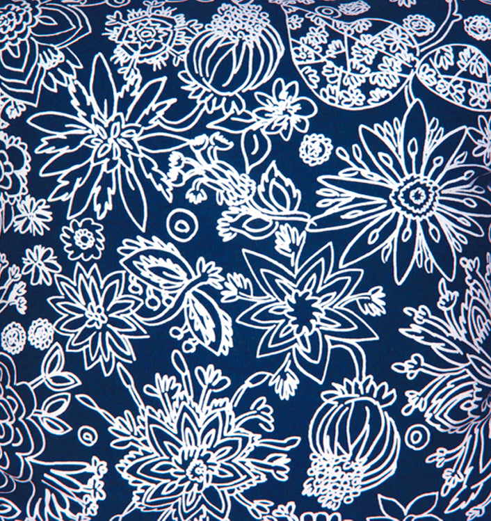 Stella Paisley Navy Fabric by the yard
